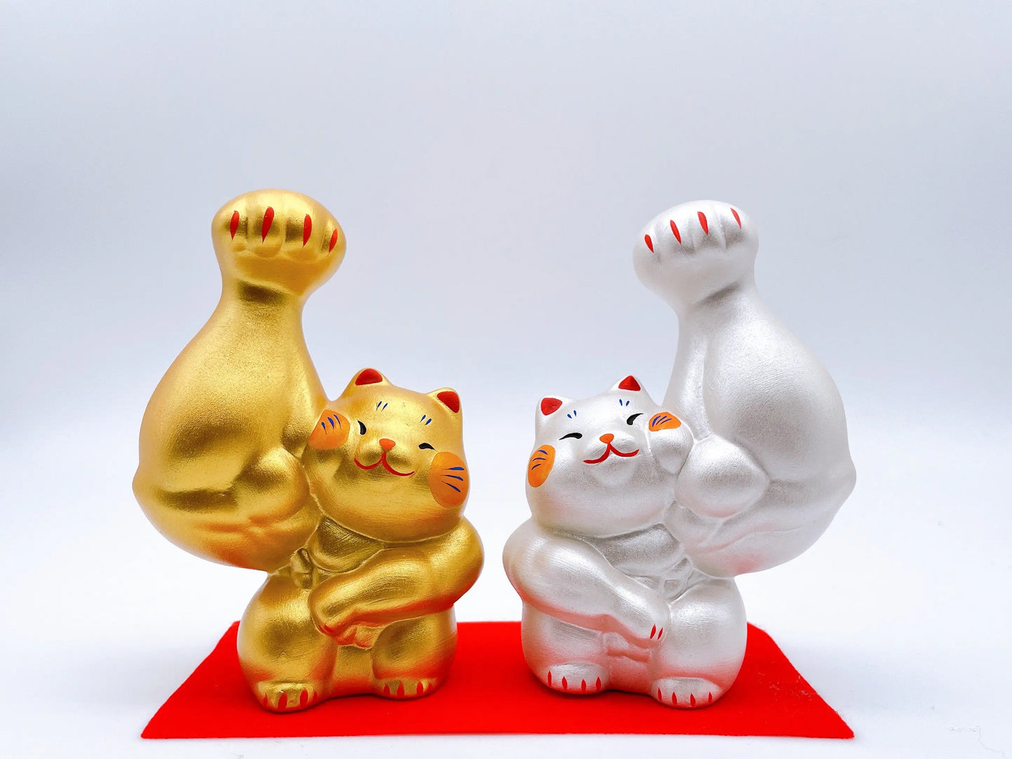 日本刚丸筋肉招财猫金银套装