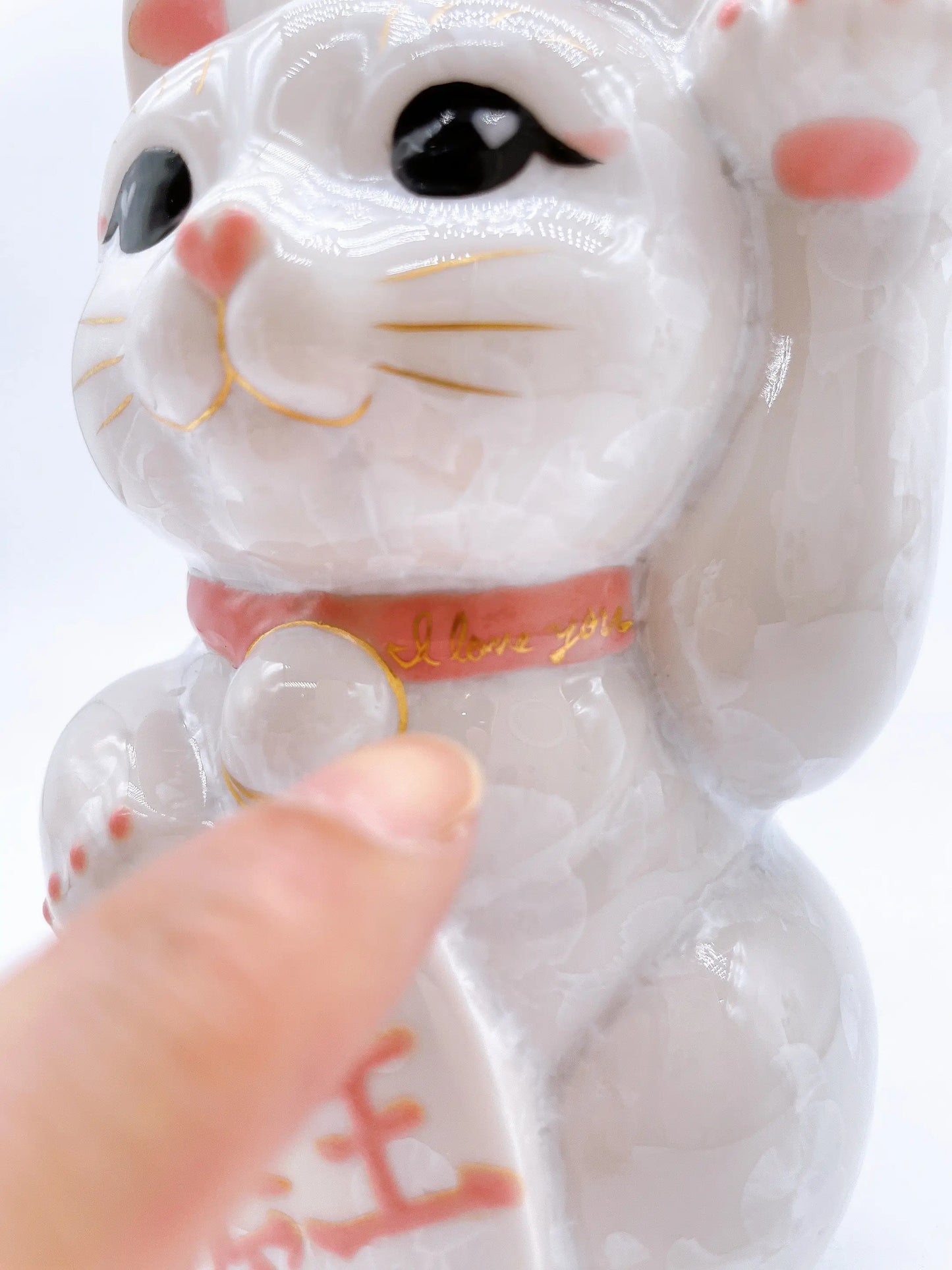 日本清水烧招财猫花结晶一生爱你