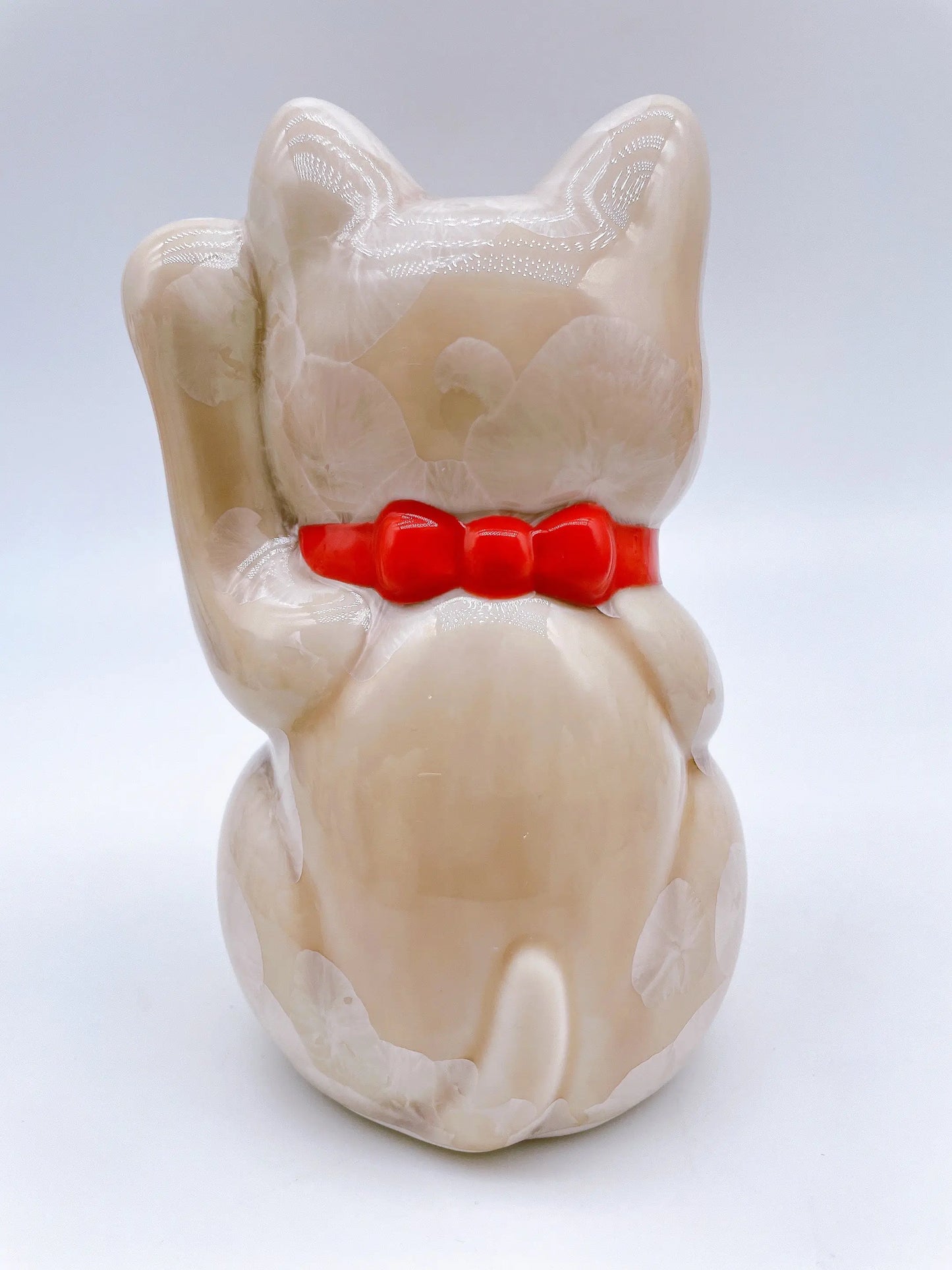 日本清水烧招财猫花结晶杏万福