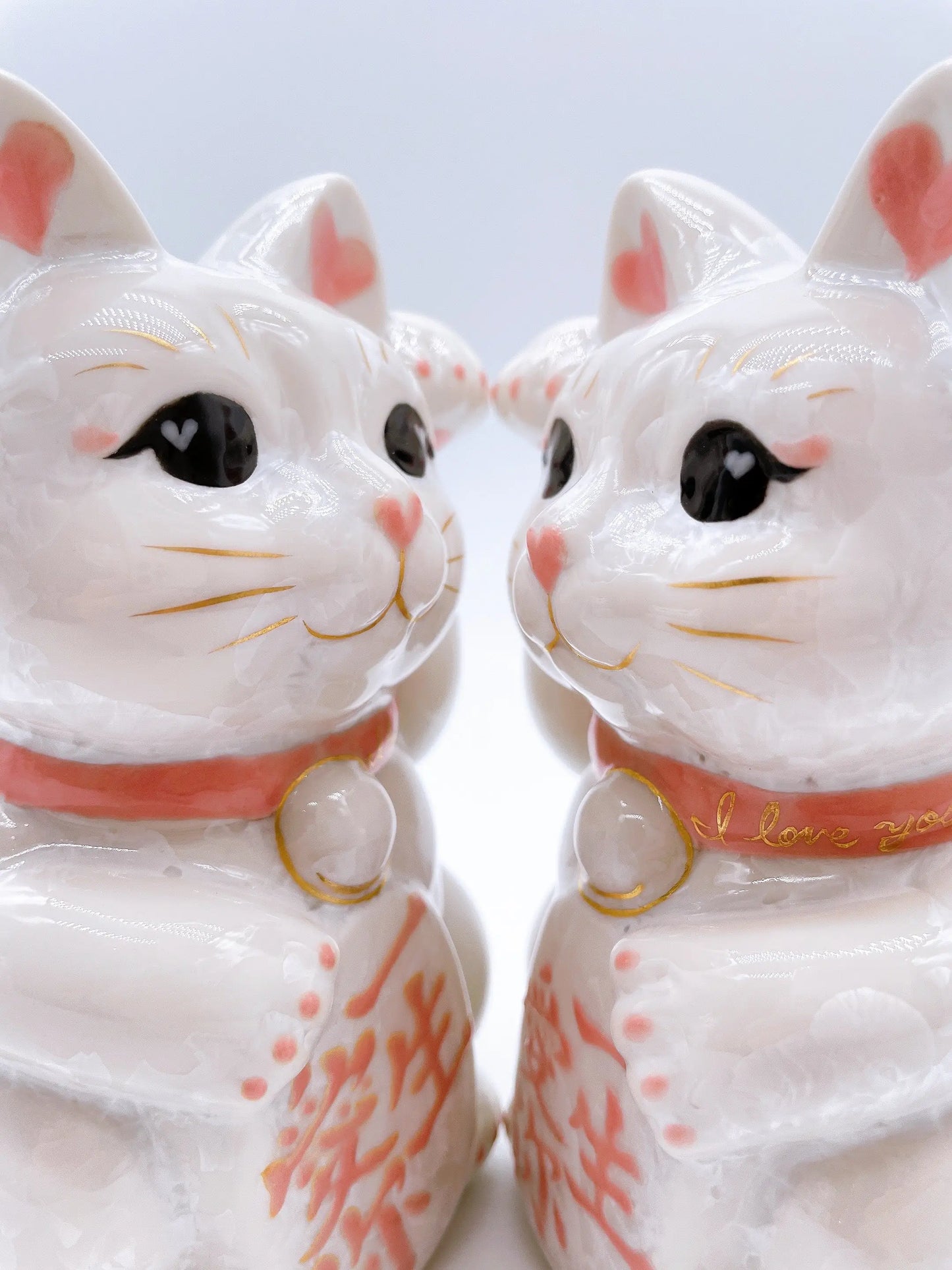 日本清水烧招财猫花结晶一生爱你