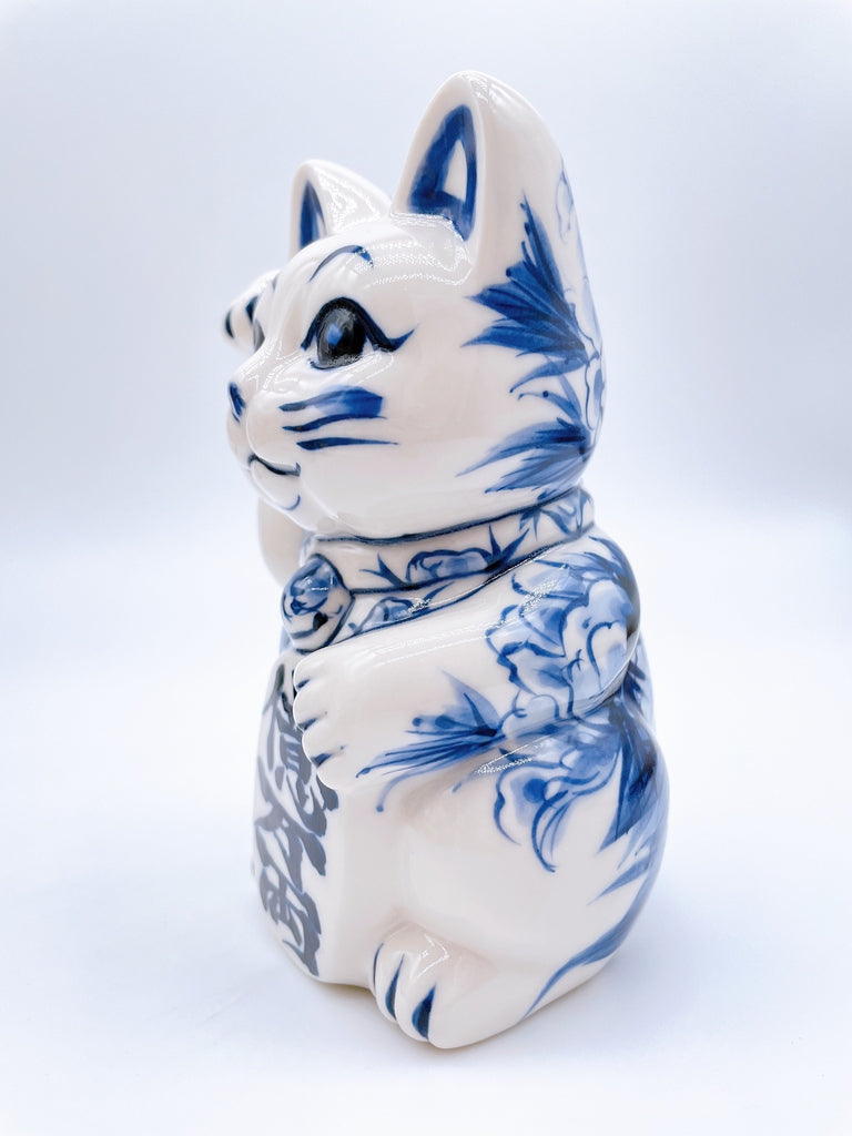 日本清水烧招财猫染付亿万両