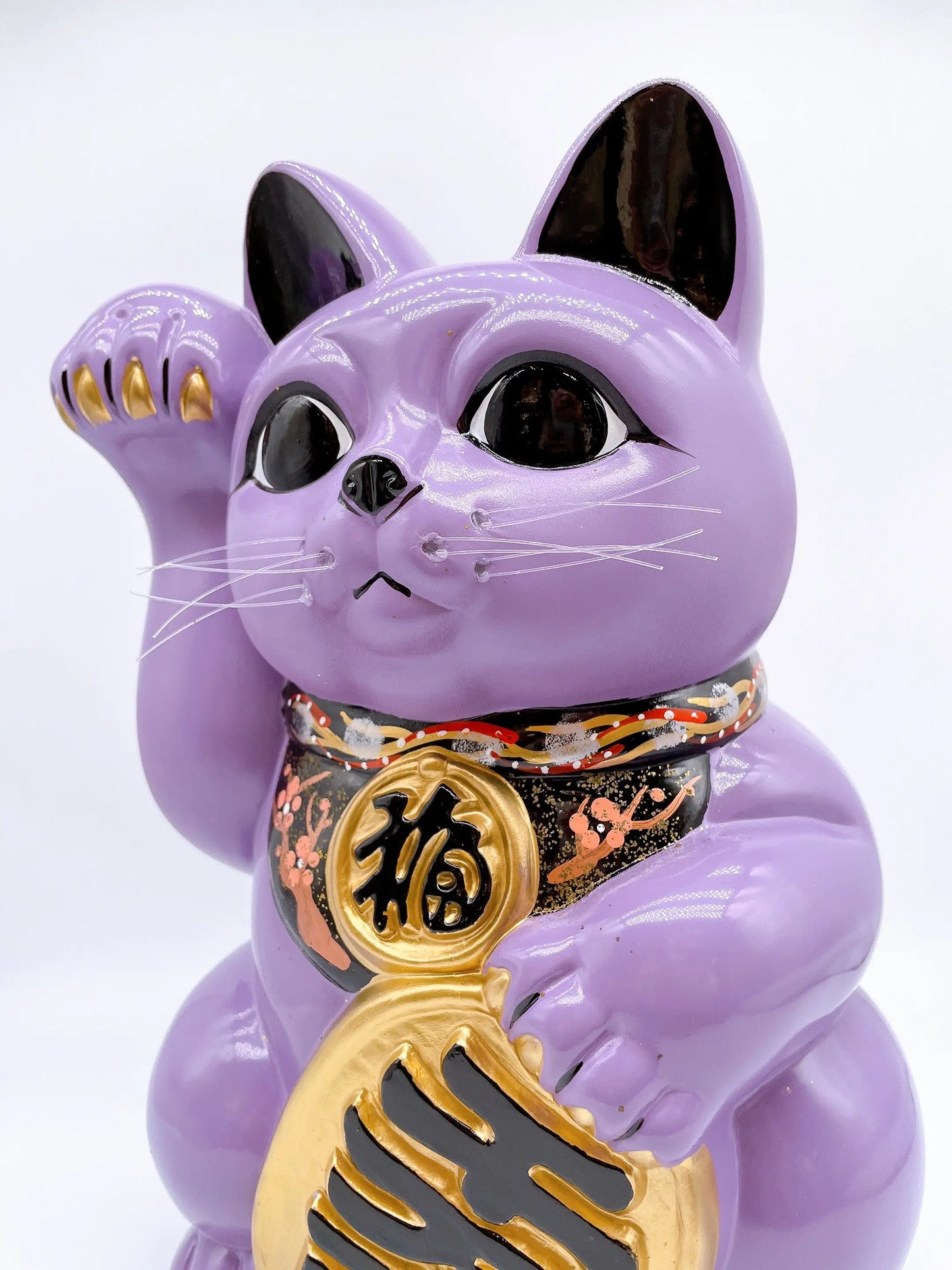 日本常滑小判招財貓 10號 紫