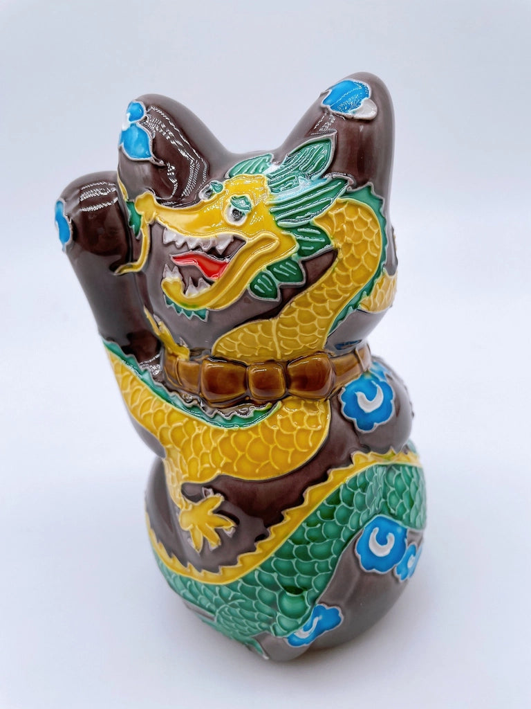 日本清水燒招財貓  交趾龍