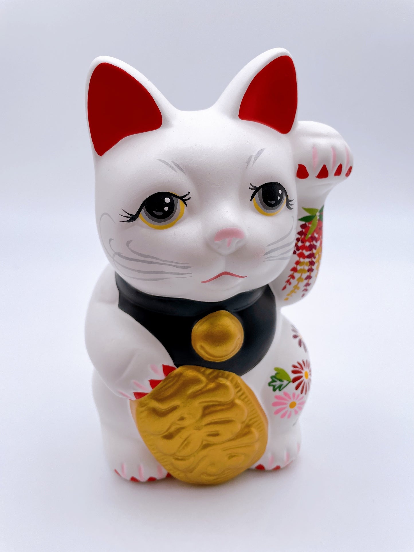 日本七彩福小判招財貓 白銀