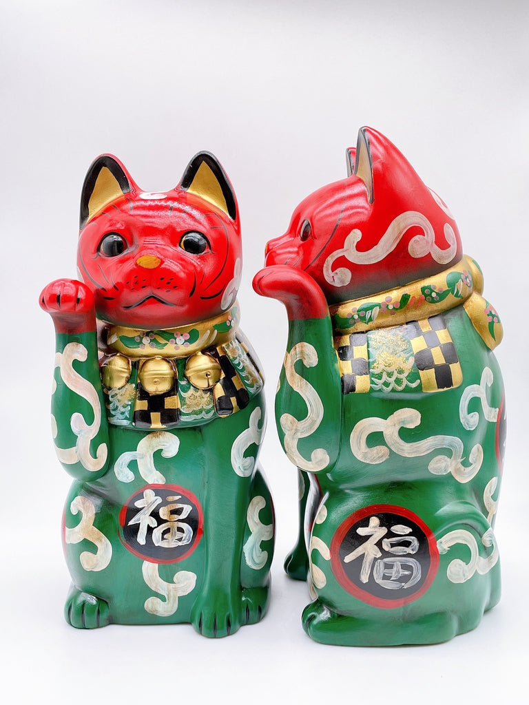 日本大正唐草招财猫.复刻版特大