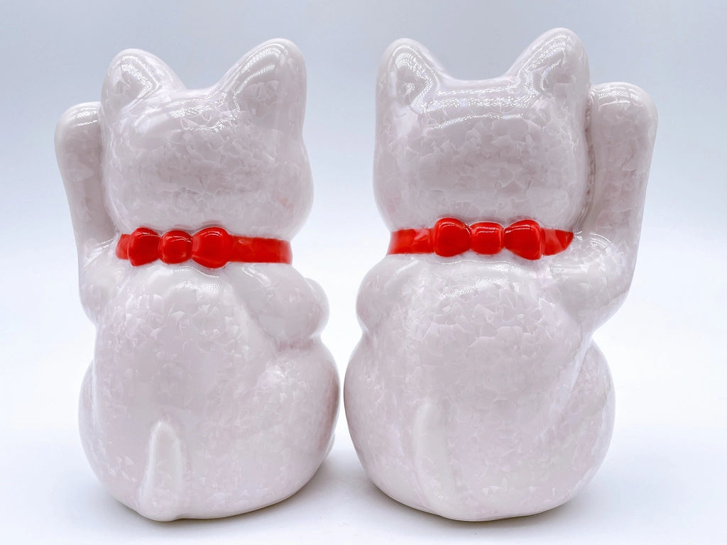 日本清水烧招财猫花结晶一生平安
