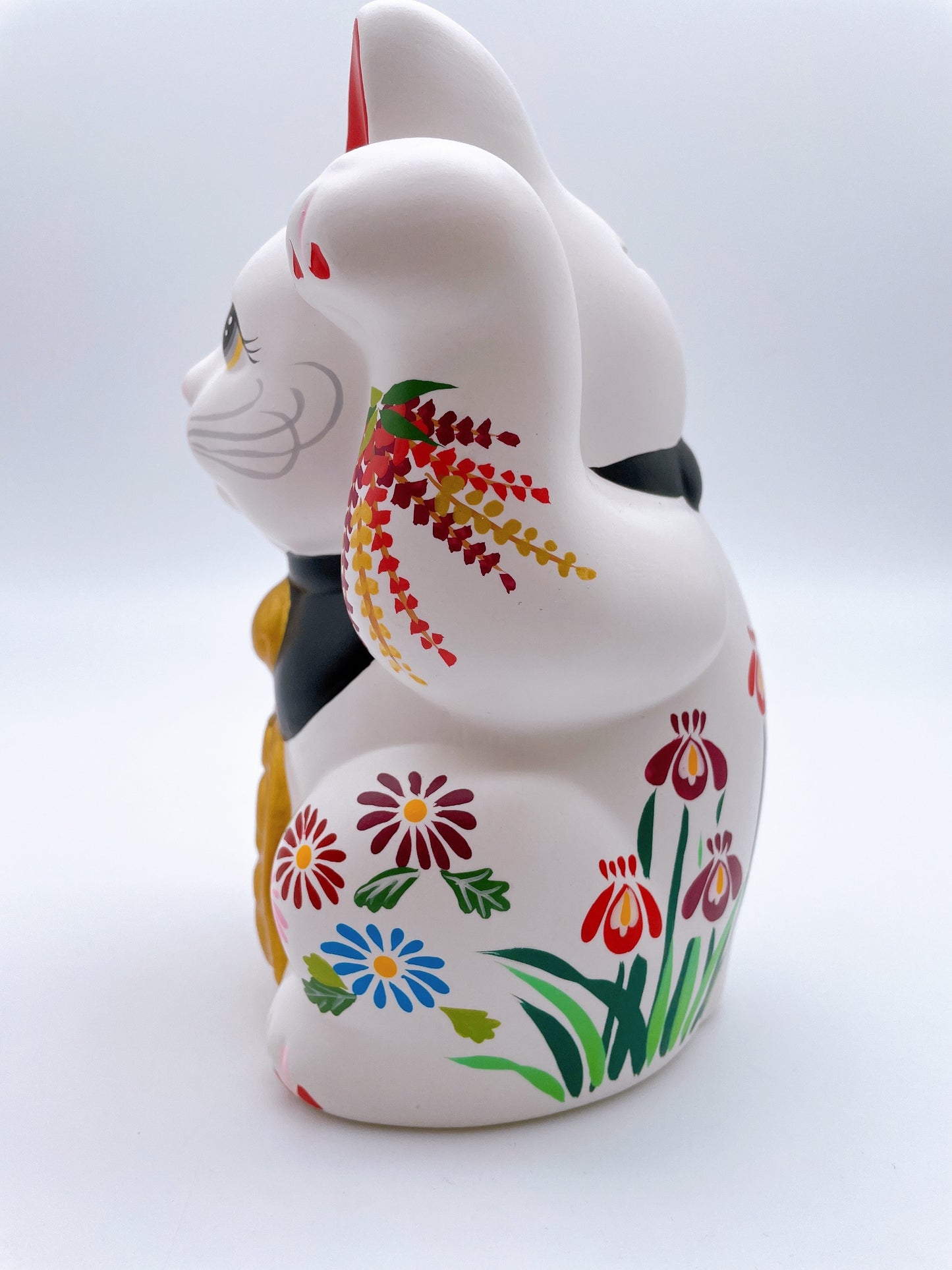 日本七彩福小判招財貓 白銀