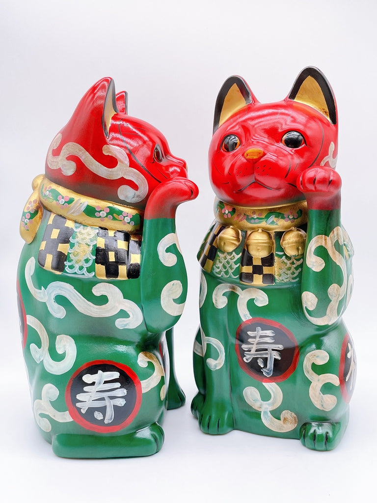 日本大正唐草招财猫.复刻版特大