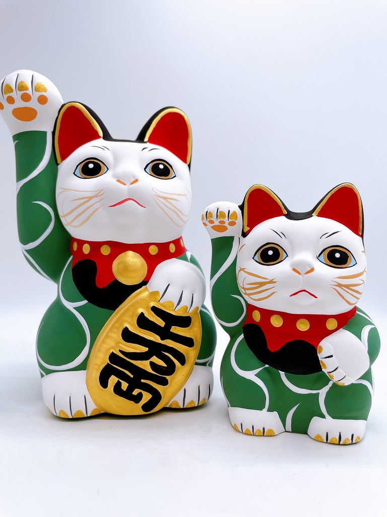 日本唐草千万两招财猫绿色