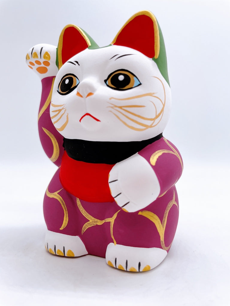 日本唐草千万两招财猫紫色