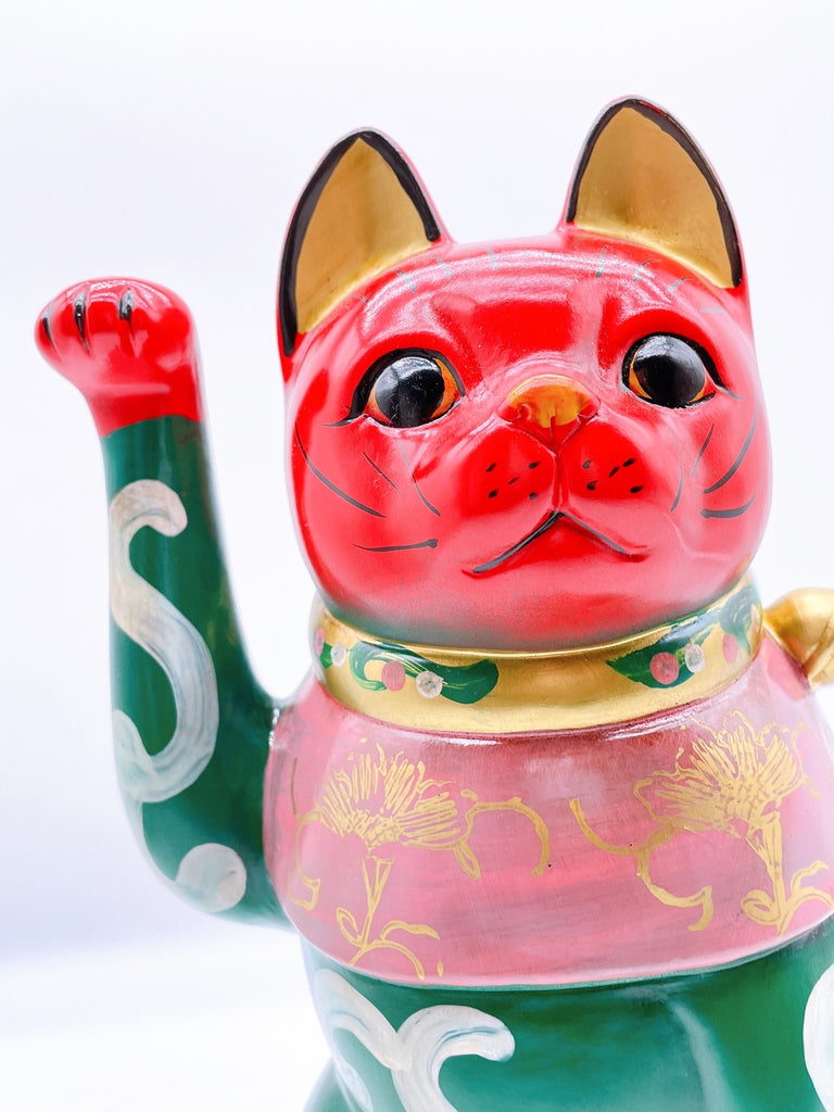 日本大正狮子舞唐草招财猫.复刻版