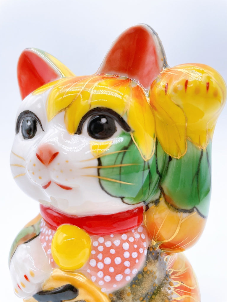 日本清水烧招财猫向日葵