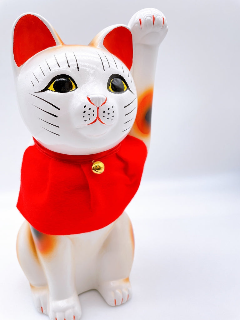 日本常滑祝賀招財貓 白色