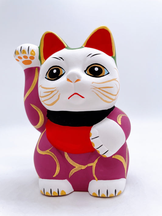 日本唐草千萬兩招財貓 紫色