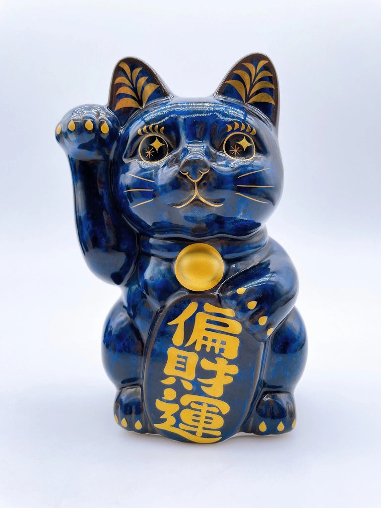 日本清水烧招财猫青墨偏财运