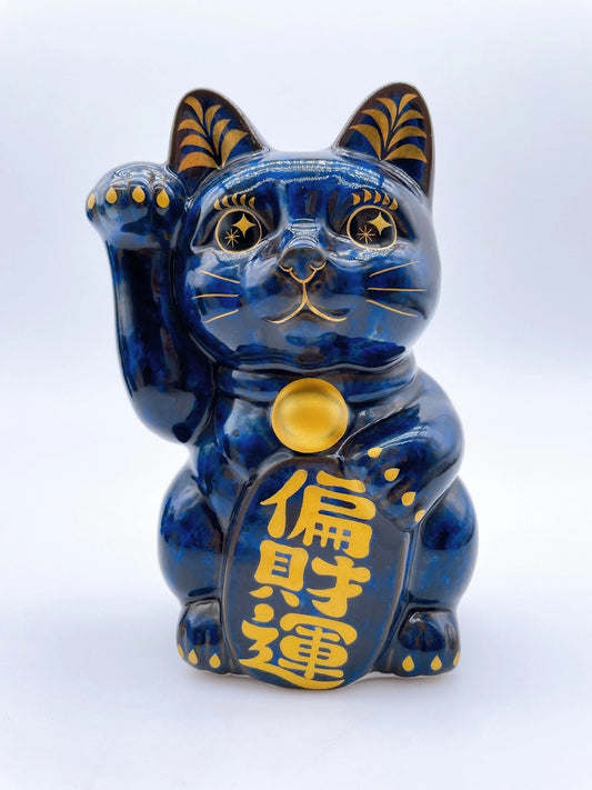 日本清水燒招財貓 青墨 偏財運