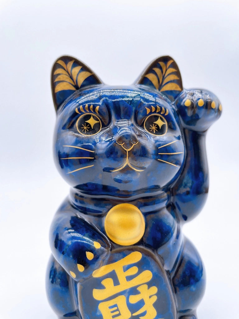 日本清水烧招财猫青墨正财运