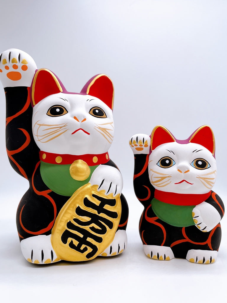 日本唐草千万两招财猫黑色