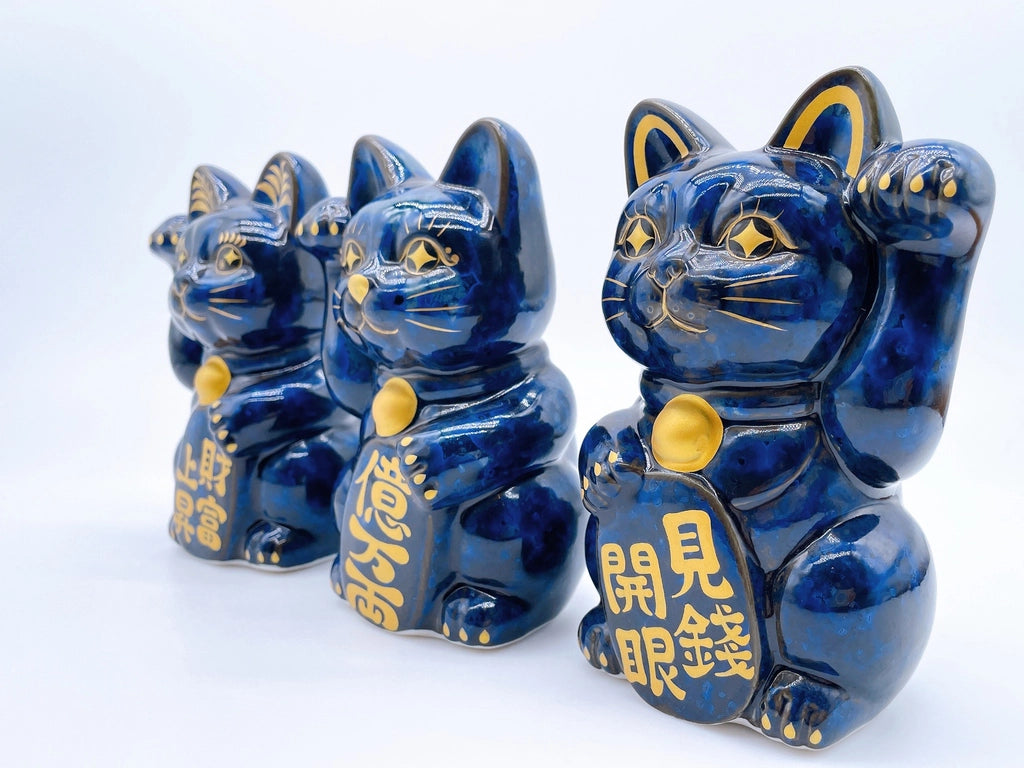 日本清水烧招财猫青墨亿万両