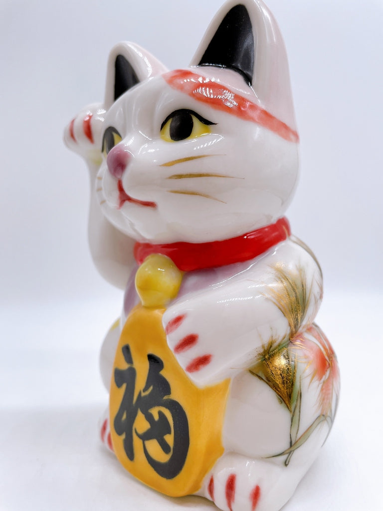 日本清水烧招财猫秋草
