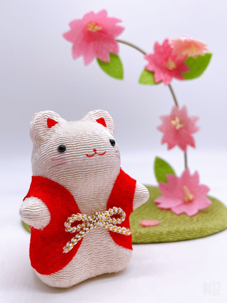 Japanese lucky cat cherry blossom
