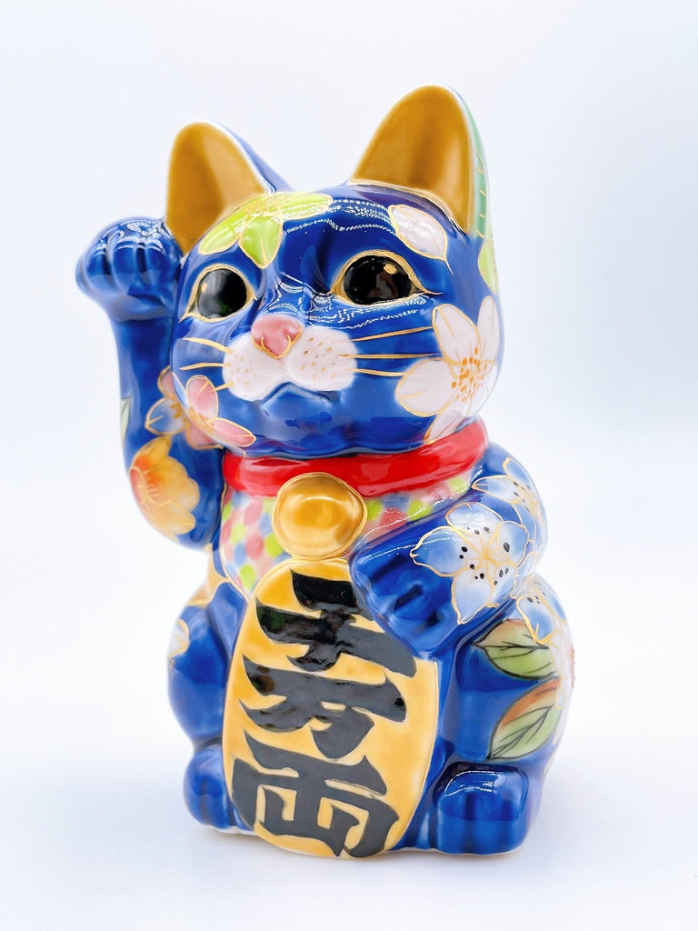 日本清水燒招財貓  璃琉地櫻