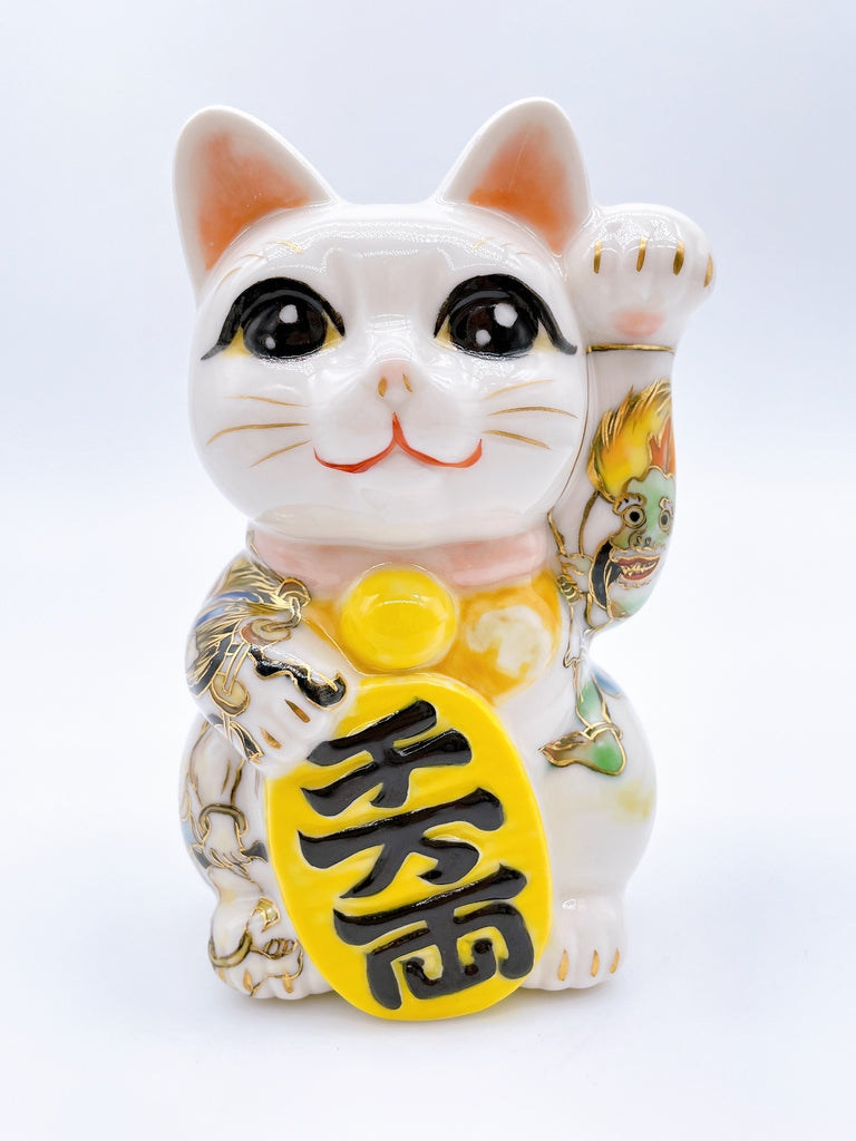 日本清水燒招財貓 風神 雷神