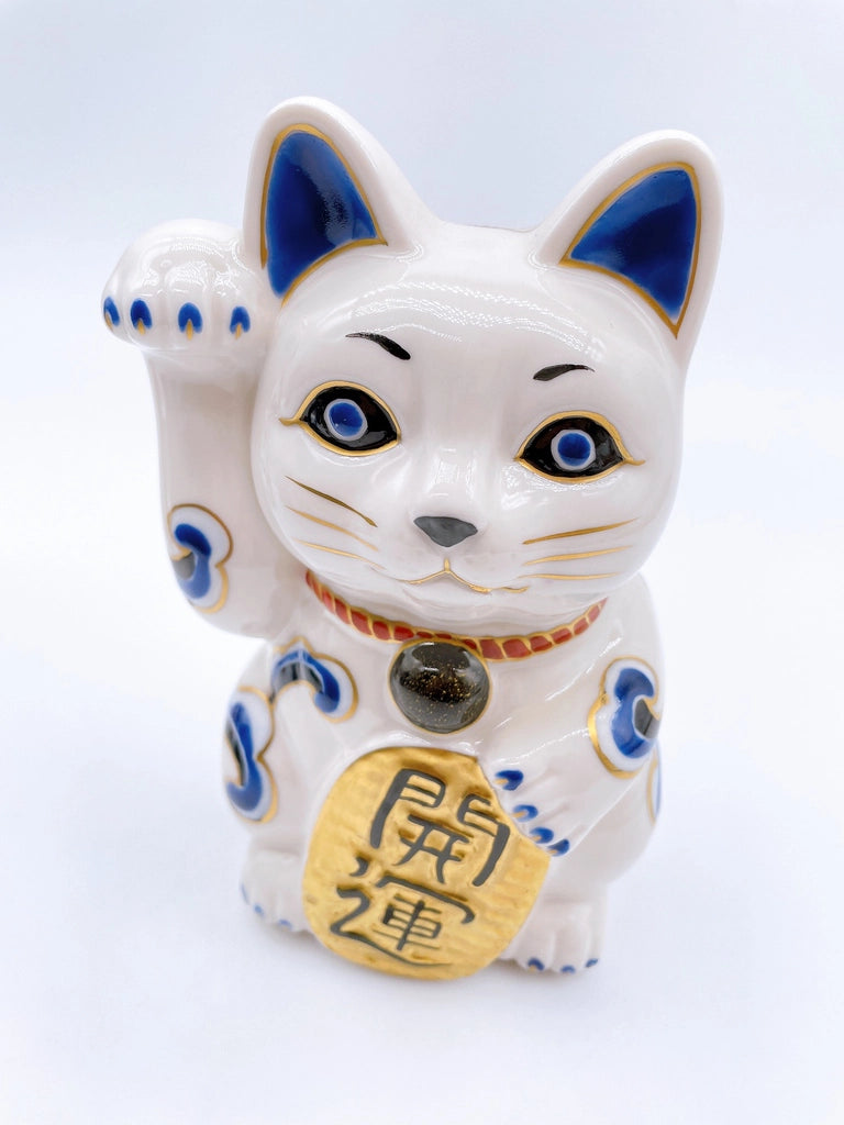 日本清水燒招財貓 白狐