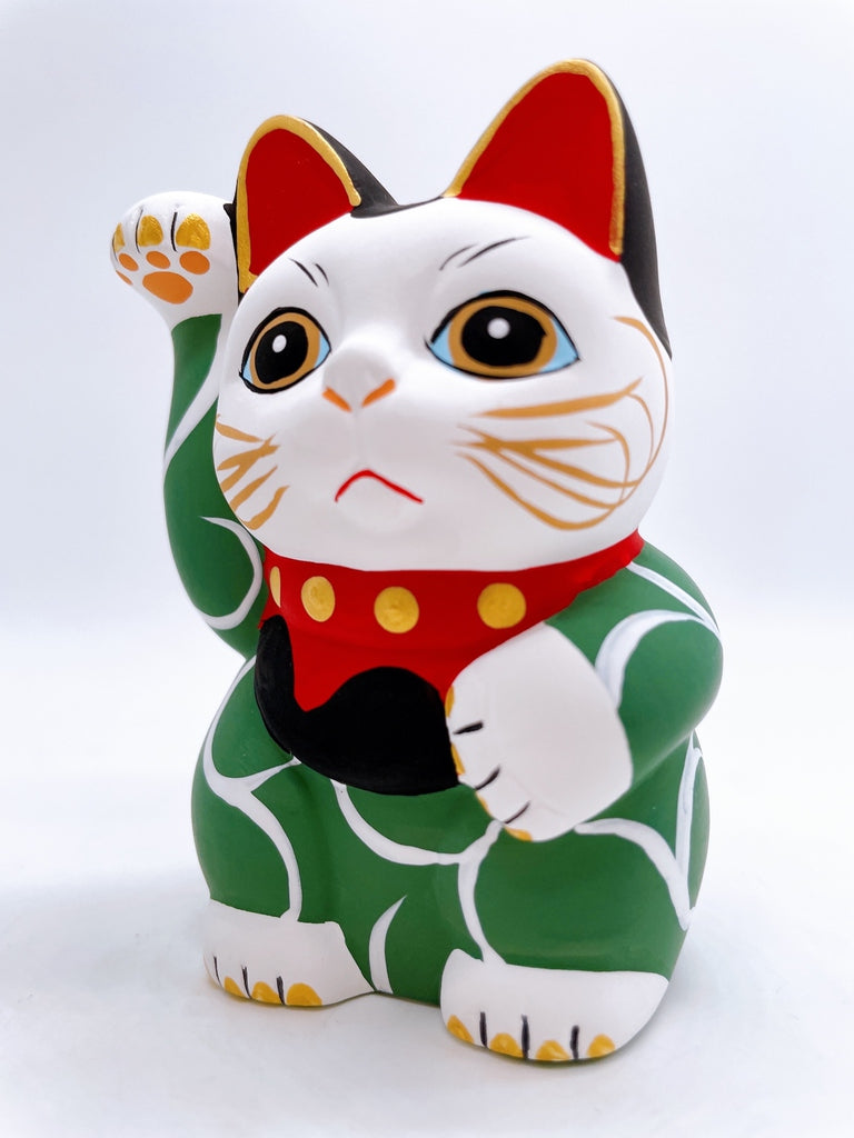 日本唐草千万两招财猫绿色