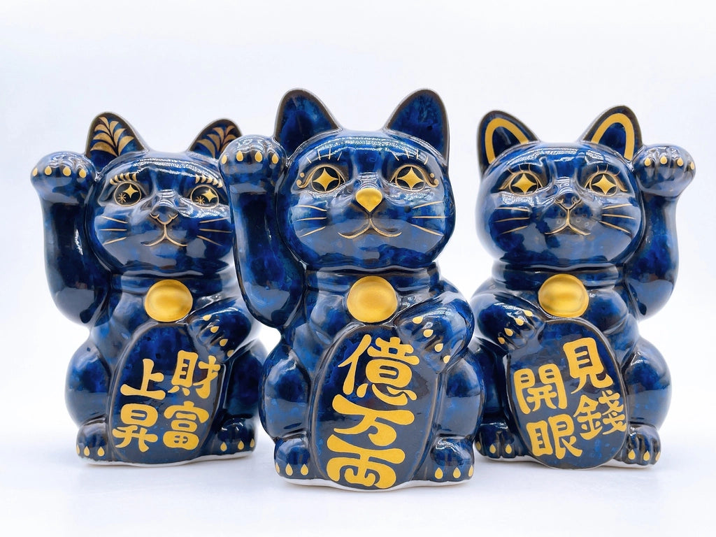 日本清水烧招财猫青墨亿万両