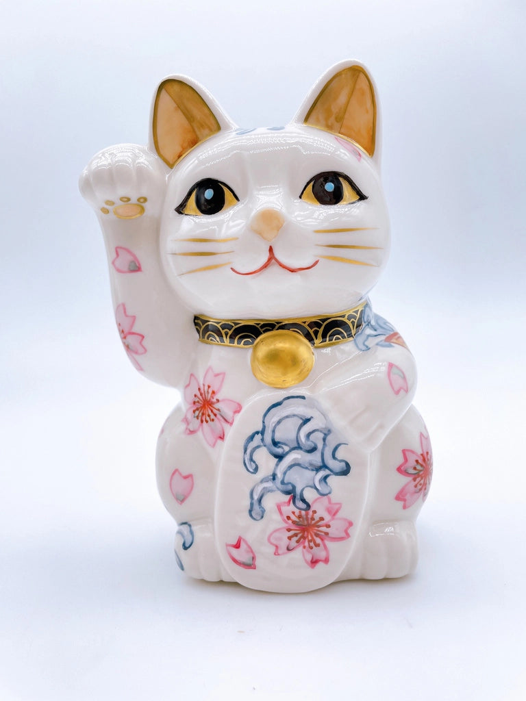 日本清水燒招財貓 鯉滝登櫻