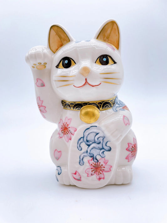 日本清水燒招財貓 鯉滝登櫻