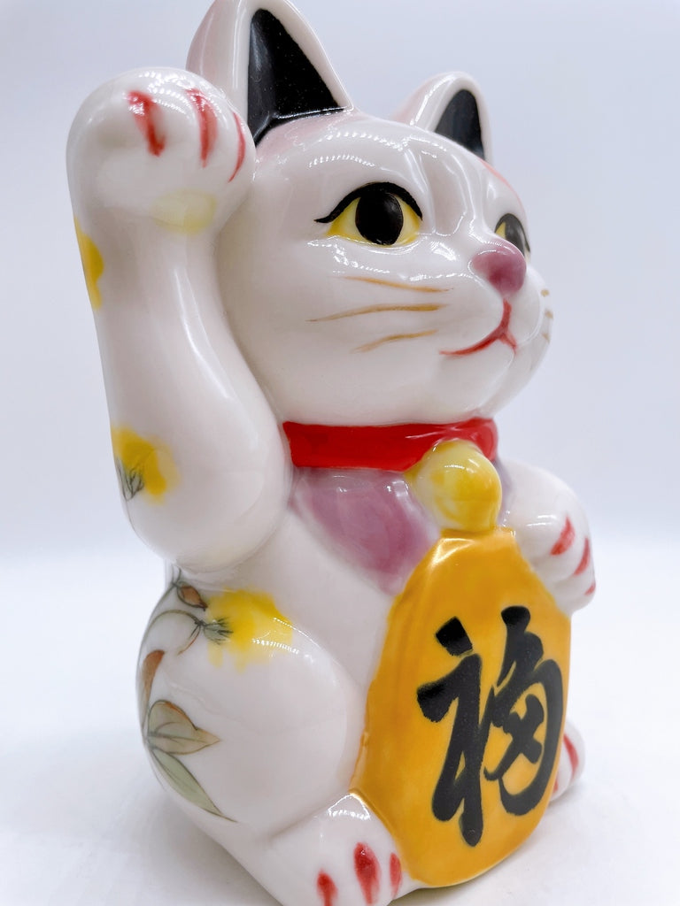 日本清水烧招财猫秋草