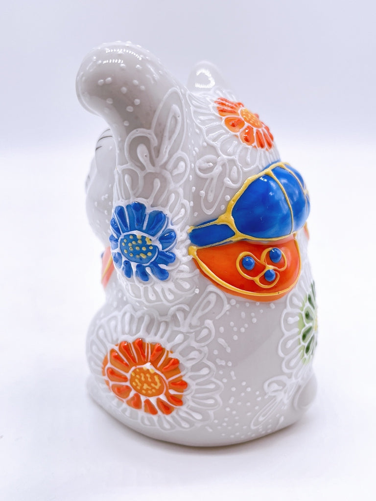 Japanese Kutani Ware Lucky Cat Shiromori No. 2