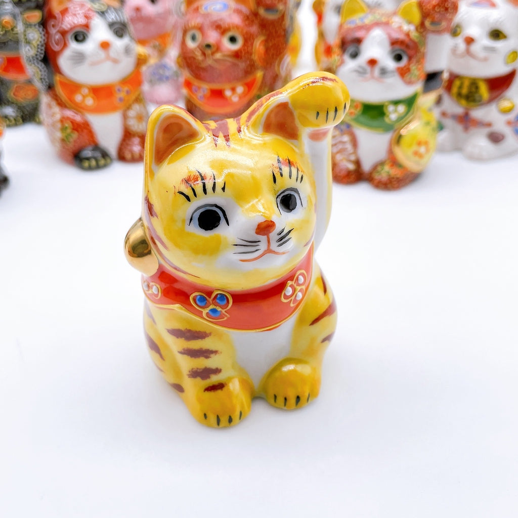 Japanese Kutani Ware Lucky Cat Tiger Pattern No. 2