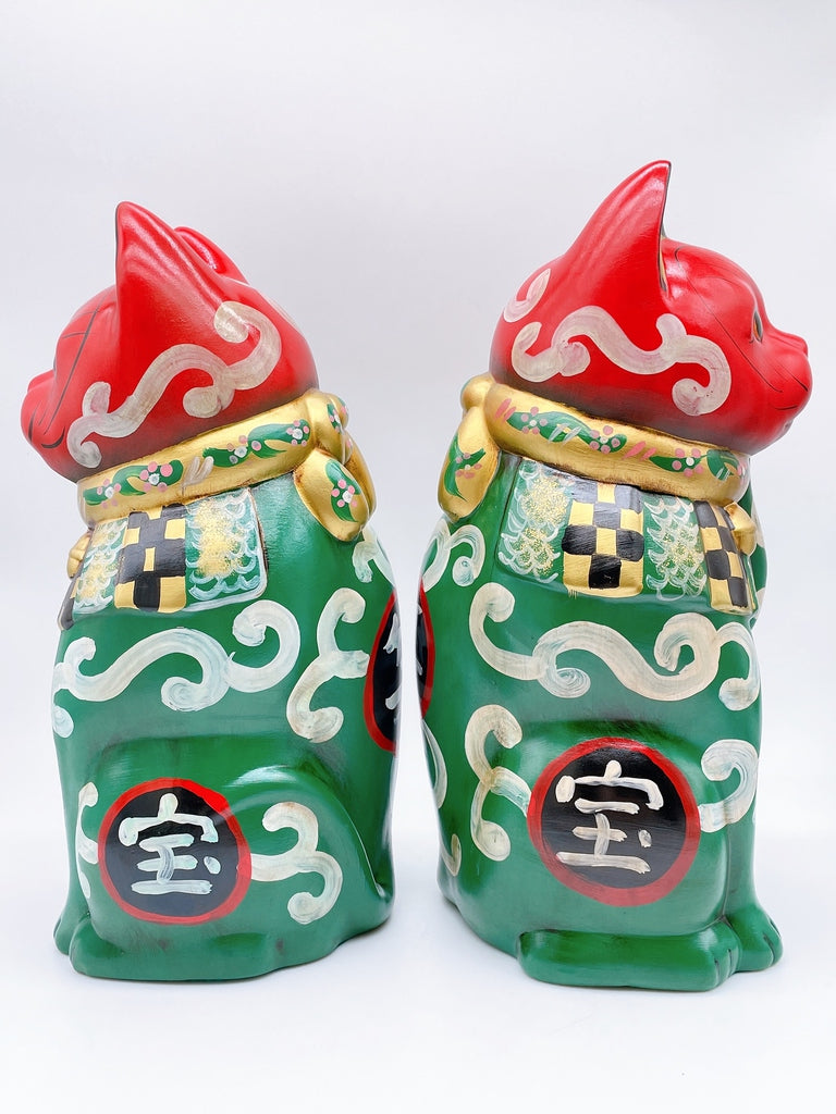 日本大正唐草招财猫.复刻版特大