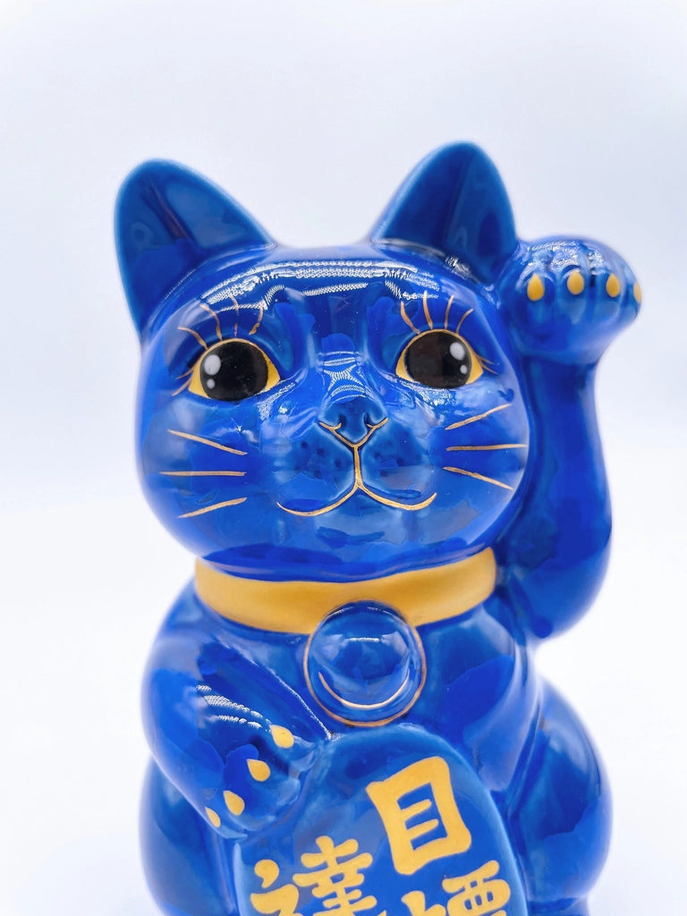 日本清水烧招财猫 琉璃 目标达成