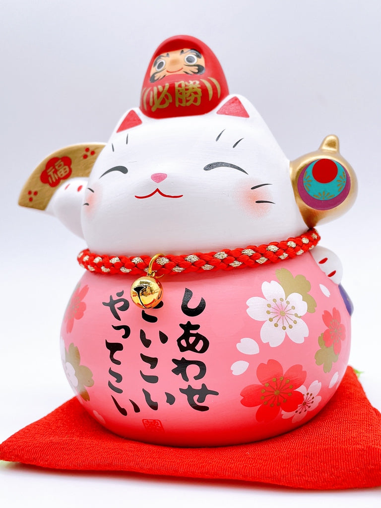 日本耀彩櫻花達摩必勝招財貓 特大