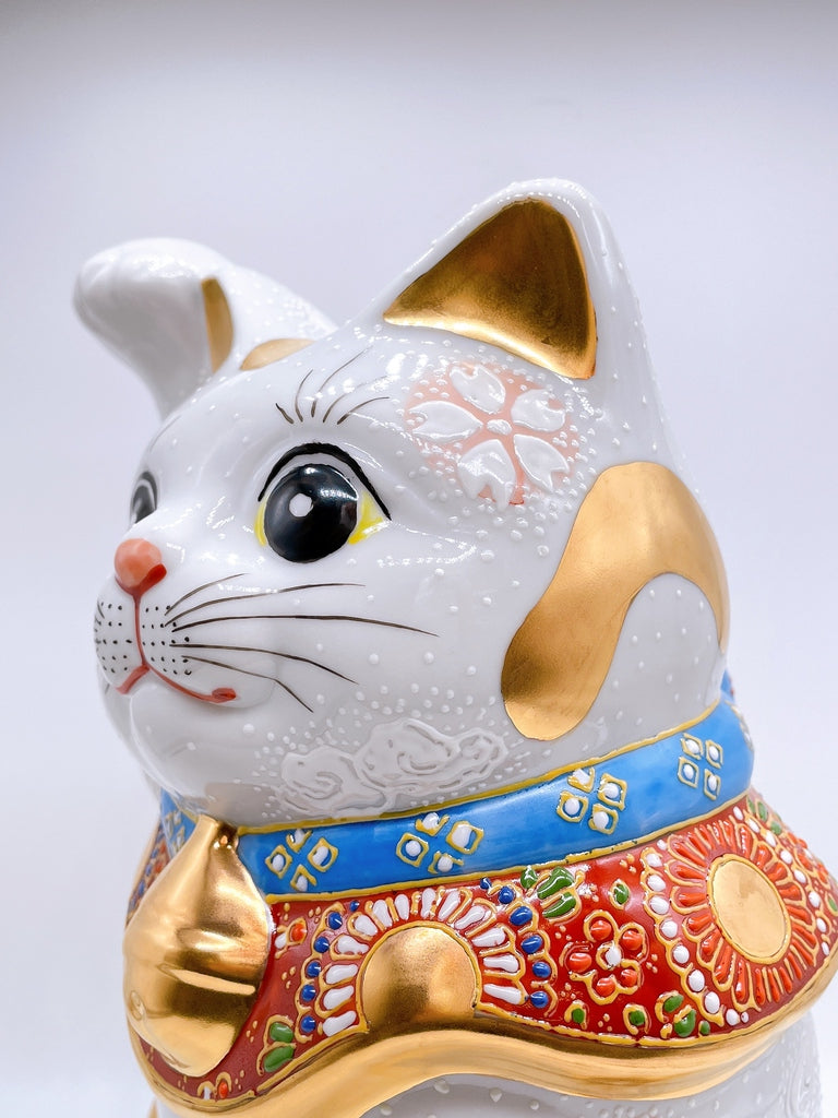 日本九谷燒櫻花招財貓 金盛