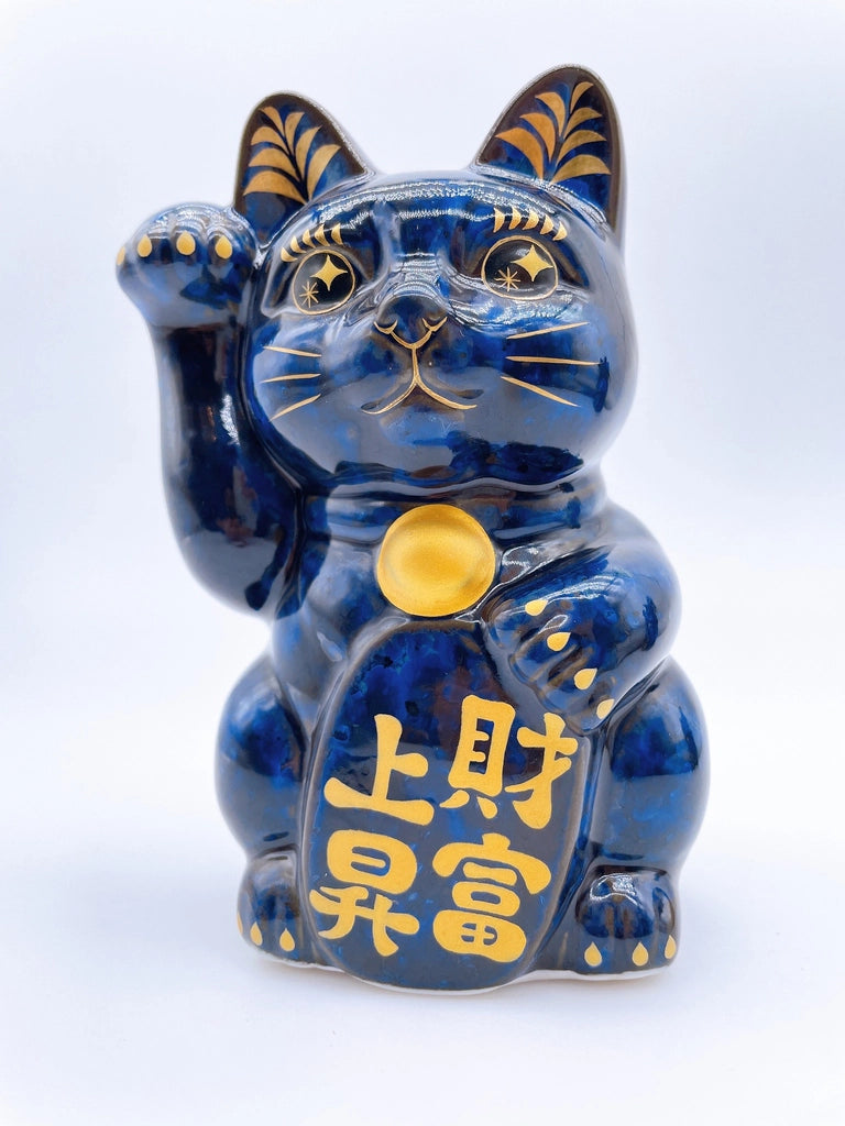 日本清水烧招财猫青墨财富上升