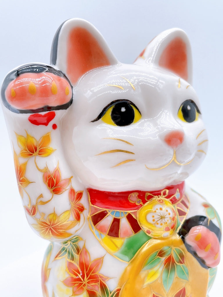 日本清水烧招财猫红叶兔
