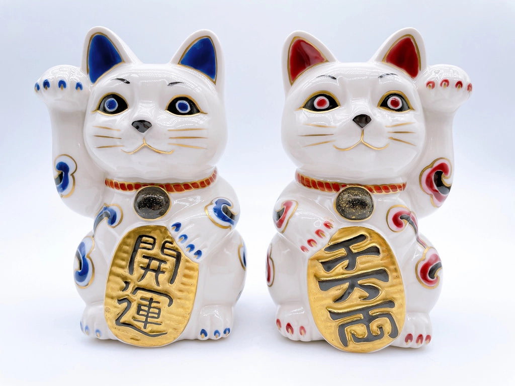 日本清水燒招財貓 白狐