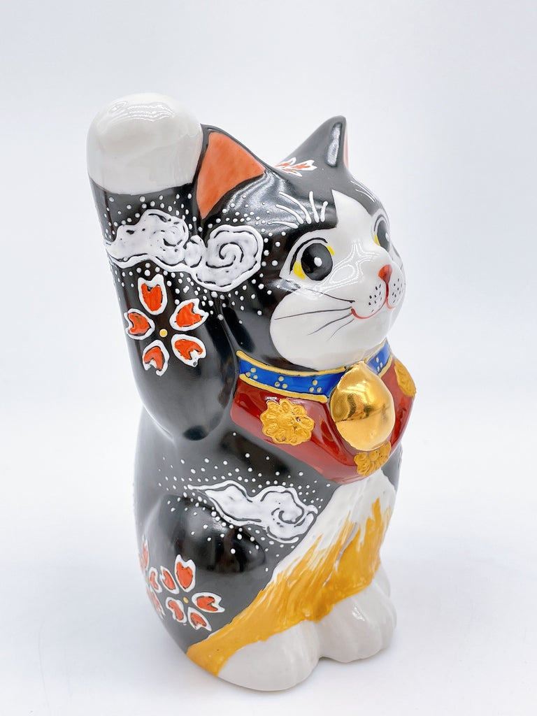 日本九谷烧樱花金富士招财猫