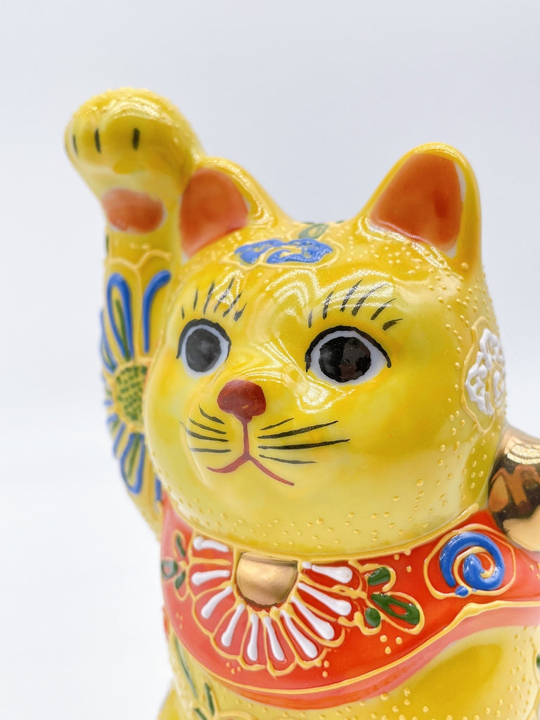 日本九谷燒招財貓 黃盛