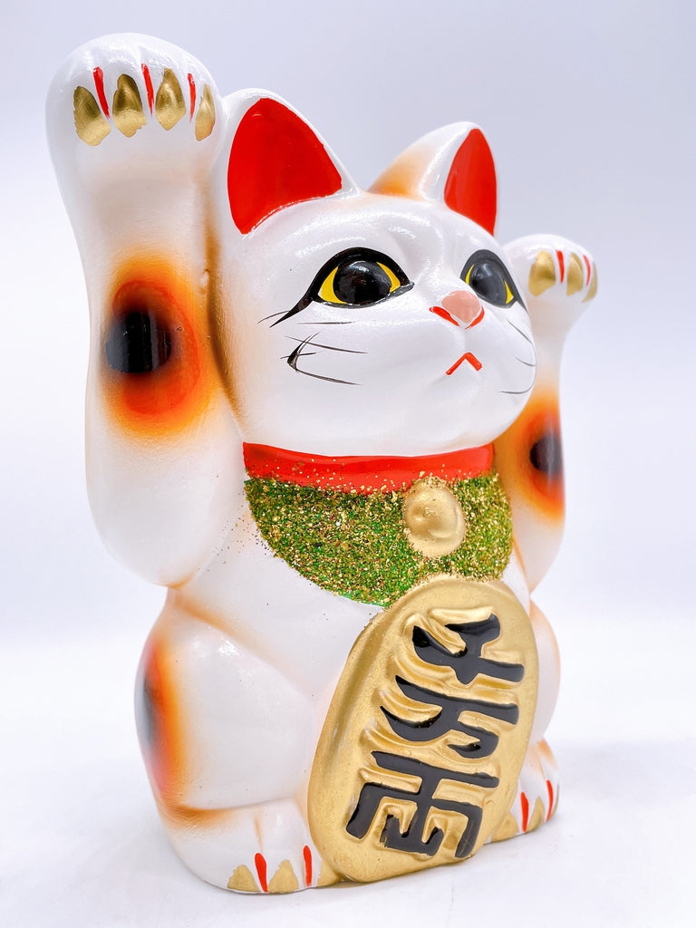 日本常滑燒兩手招福招財貓