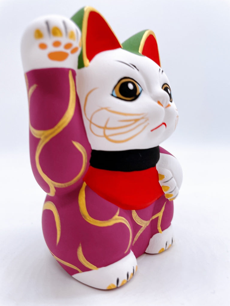 日本唐草千万两招财猫紫色