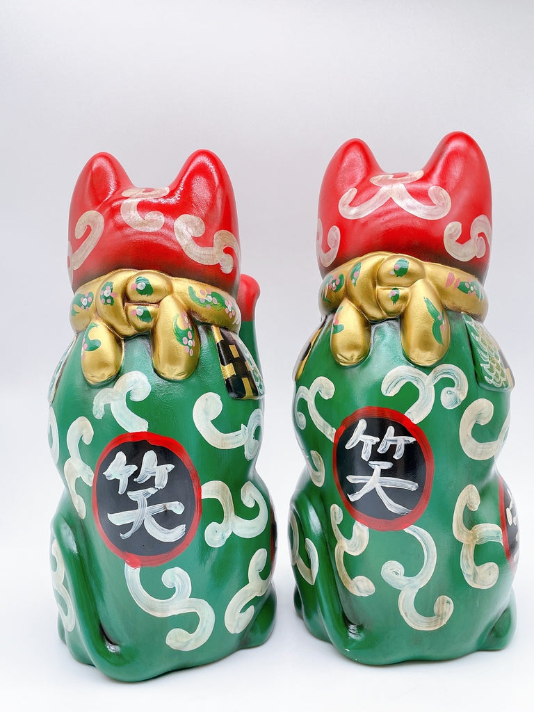 日本大正唐草招财猫.复刻版特大