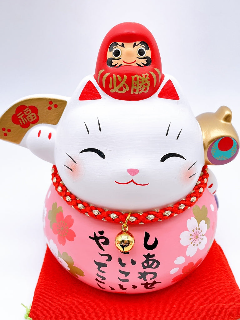 日本耀彩櫻花達摩必勝招財貓 特大