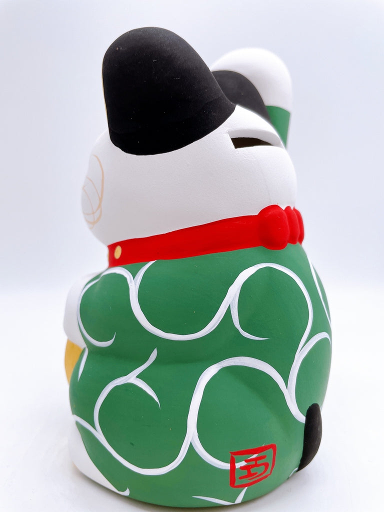 日本唐草千万两招财猫绿色