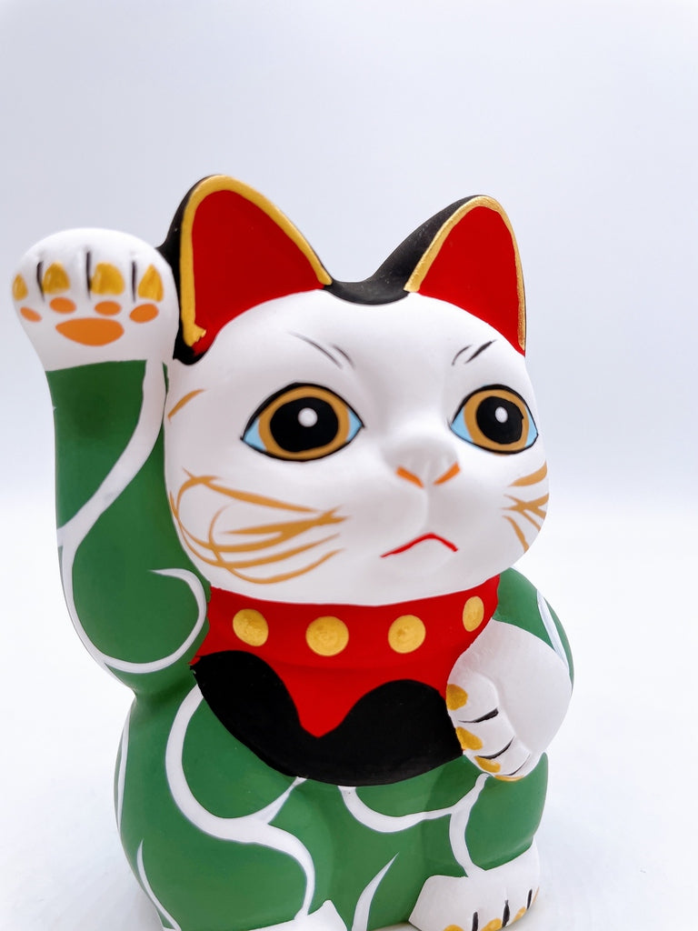 日本唐草千万两招财猫绿色